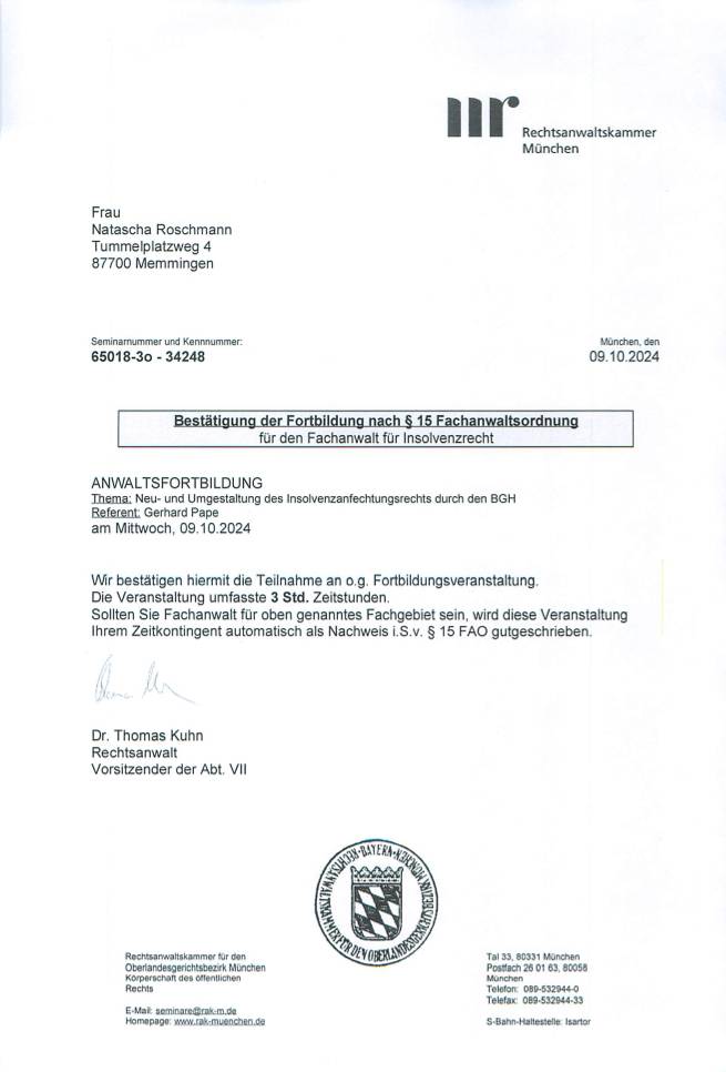 Zertifikat Fortbildungsnachweis_Insolvenzrecht2